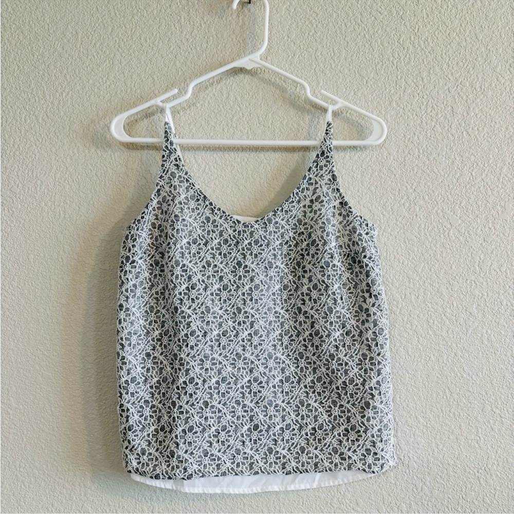 Banana Republic Gray and White Camisole Top